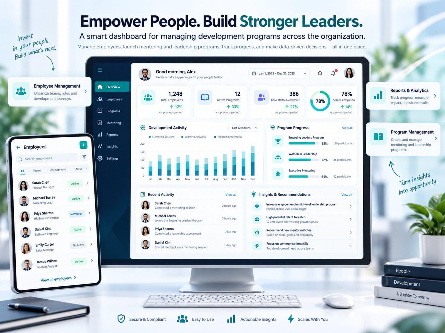 Uplevel Platform dashboard for managing development programs